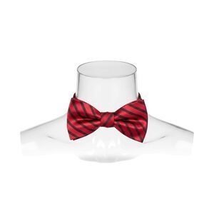 Countess Mara Red & Black Striped Silk Bow Tie – Classic Formalwear